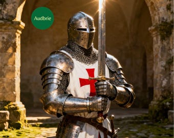Medieval Crusader Knight Full Suit of Armor | Handmade Steel Templar Armor | Cosplay, LARP, Display, Costume, Collectible Armor