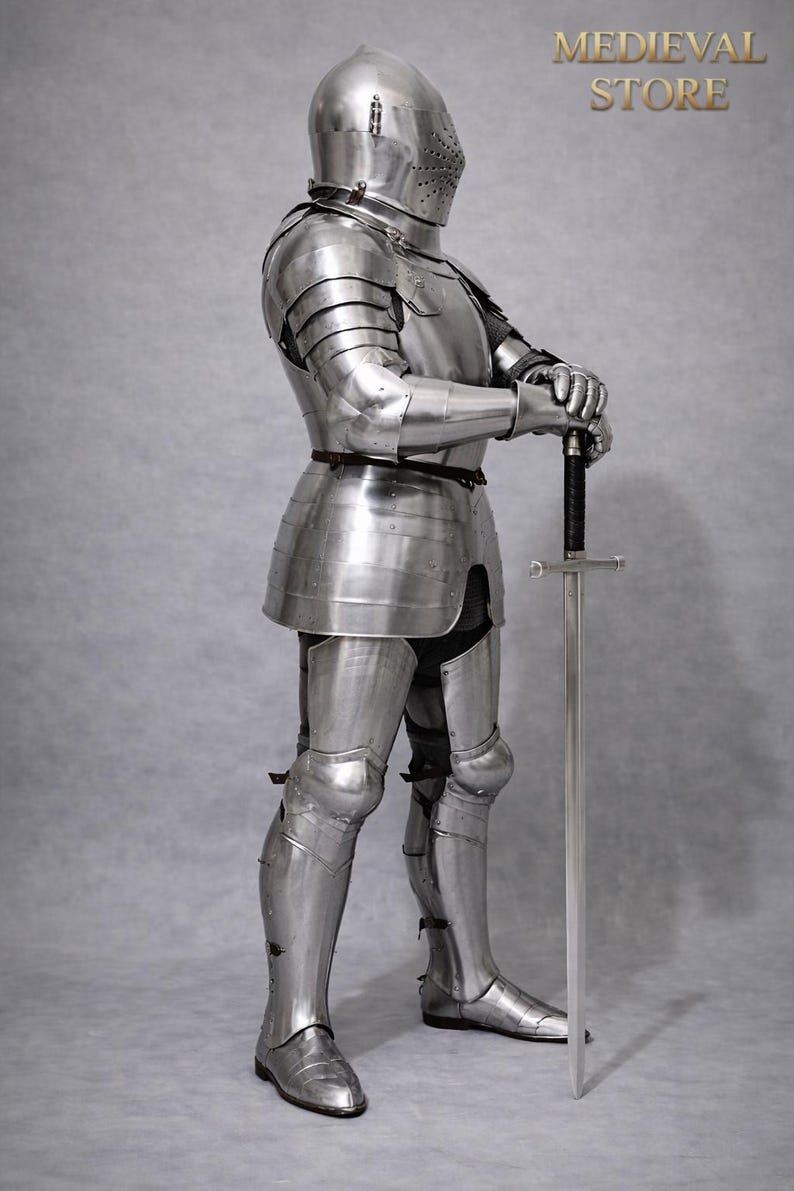 Medieval Knight Full Body Steel Armor Suit With Helmet | Wearable ...