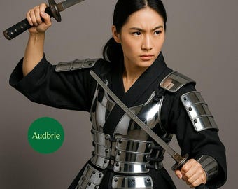 Samurai Female Armor Set | Wearable Steel Chest & Shoulder Armor | Cosplay, LARP,  Costume Handmade