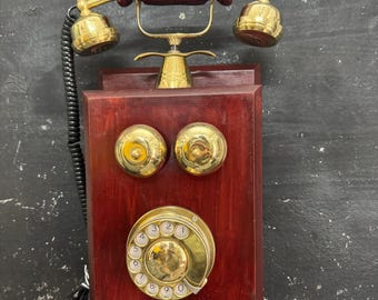 1930年代スタイルの木製壁掛け電話（棚付き） - Etsy 日本