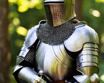 Gothic Medieval Knight Armor with Helmet | Handmade Steel Armor | LARP Reenactment Knight Suit | Medieval Display Armor