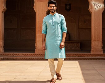 Men’s Rayon Long Kurta | Soft Silky Ethnic Tunic | Casual & Party Wear Kurta for Him | Gift for Husband / Brother | Lounge and Festive Wear