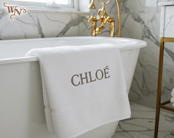 Embroidered Cotton Towel Custom Bath and Hand Towels Luxury Gift for Wedding Housewarming, Spa & Everyday Use Personalized Monogrammed Towel