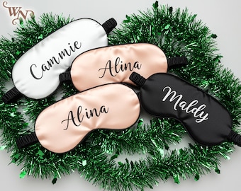 Customized Eye Mask, Custom Satin Sleep Mask, Eye Mask, Wedding Morning Gift, Bride Bachelorette Sleep Mask, Glam Bride Gift