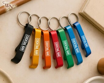 Personaliseer aluminium sleutelhanger Aangepaste gegraveerde flesopener-sleutelhanger Jouw tekst-sleutelhanger voor feestartikelen Bruidsjonkers Geschenken Bars en restaurants