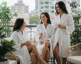 Waffle Robe Bridesmaid Robes Waffle Bathrobes for Bride to be Robes Wedding Gifts for Bridesmaid Hotel Robes Handmade Robes Organic Waffle