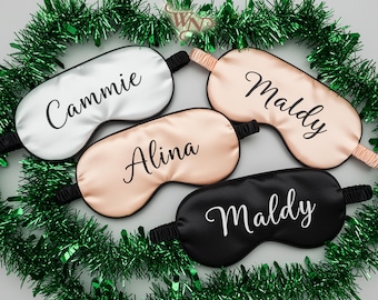 Custom Satin Sleep Mask, Customized Eye Mask, Eye Mask, Wedding Morning Gift, Bride Bachelorette Sleep Mask, Glam Bride Gift