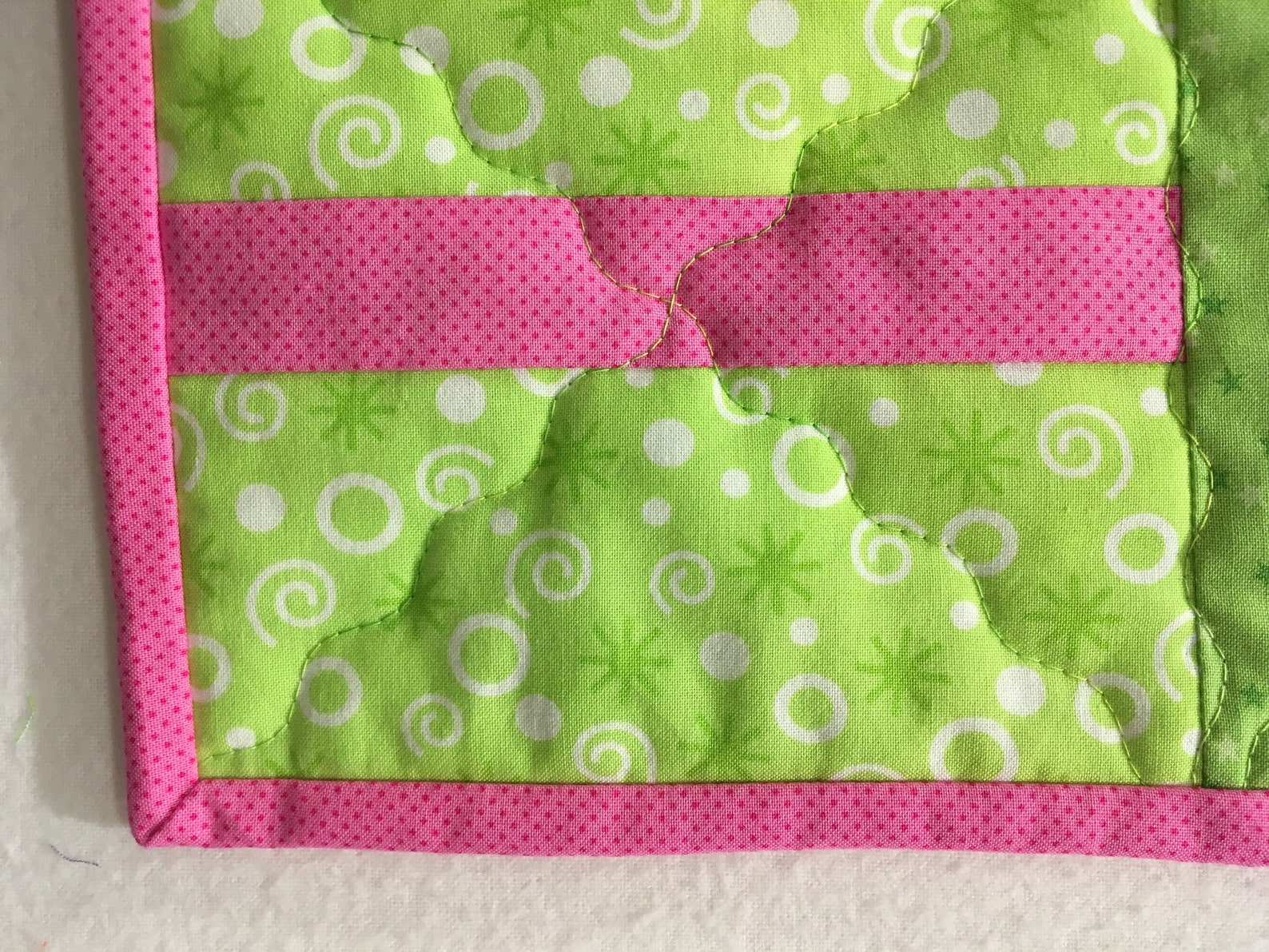 Pink and Green Baby Quilt Etsy