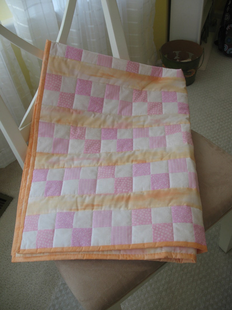Pink and Orangle Little Girl Quilt