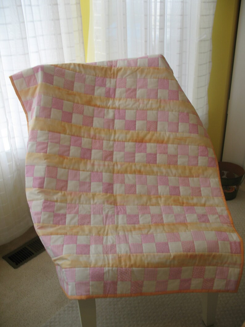 Pink and Orangle Little Girl Quilt