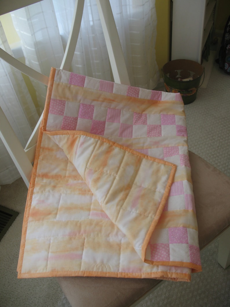 Pink and Orangle Little Girl Quilt