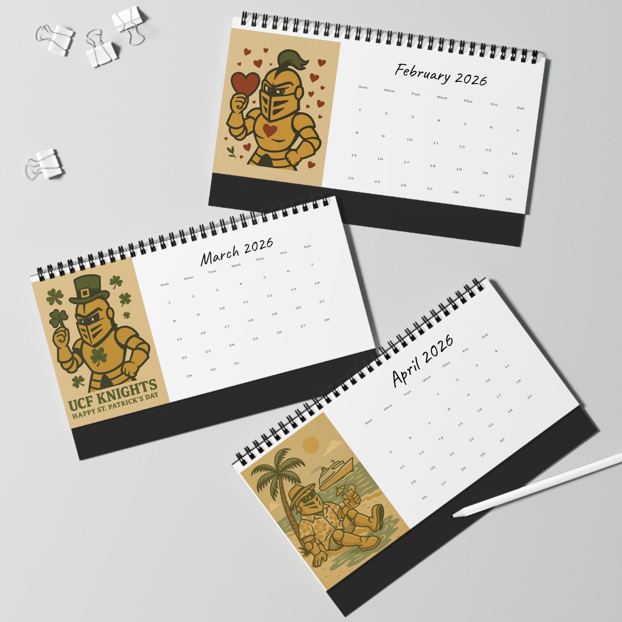 2025-2026 UCF Desktop Calendar, Knightro School Spirit ...
