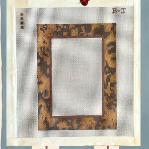Tortoise picture frame needlepoint canvas