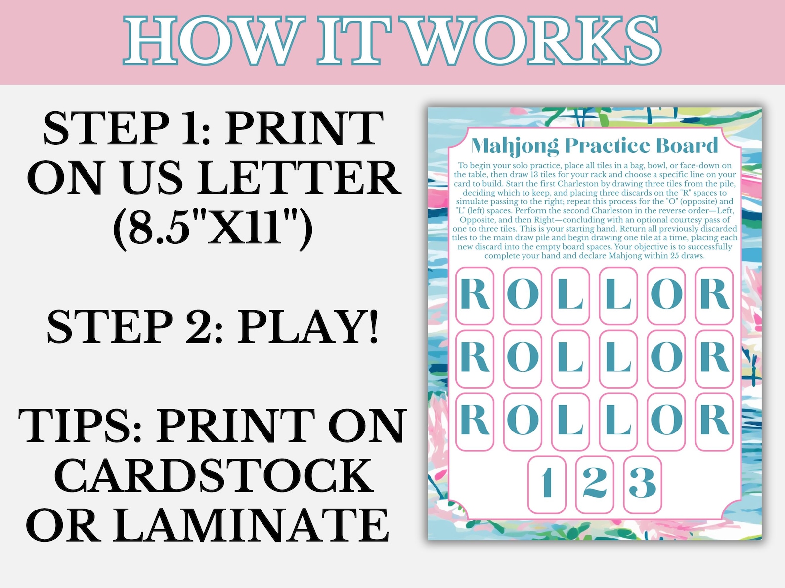 Mahjong Practice Board Printable, Solo Mahjong Practice Board Digital ...