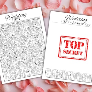 Wedding Table Games, I Spy Wedding Game, Wedding Activities, Wedding Scavenger Hunt, Kids Wedding Activity, Wedding Shower Game image 2