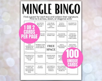 Find the Guest Bingo, Find Someone Who, Ice Breaker, Mingle Bingo, Team Building, Human Bingo, Class Reunion, Family Reunion