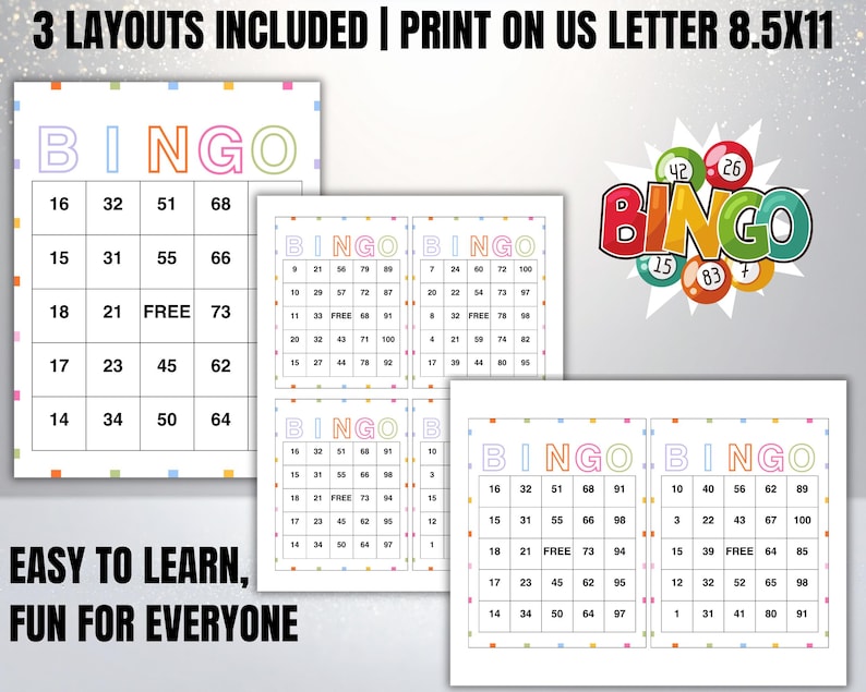 1000 Classic Bingo Cards, Team Building Games, Loteria, Printable Bingo ...