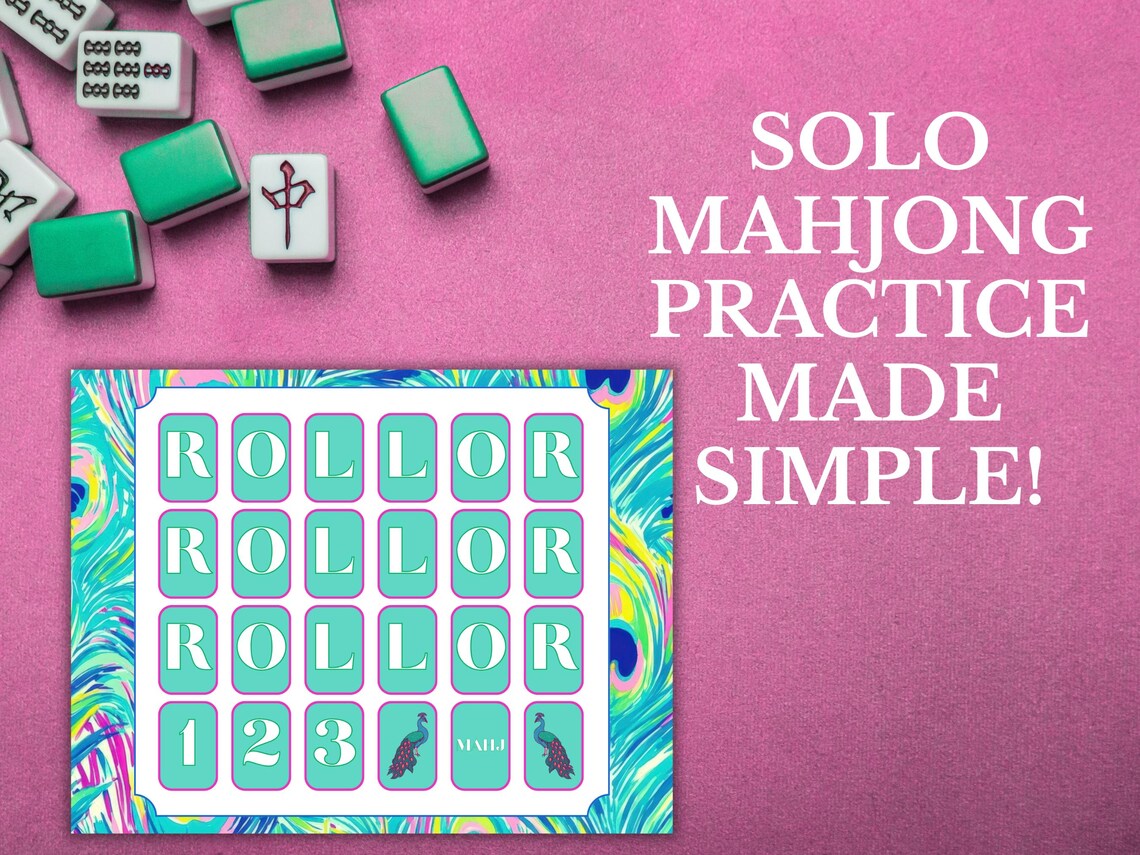 Printable Mahjong Practice Board, Solo Mahjong Practice Board, Mahjong ...