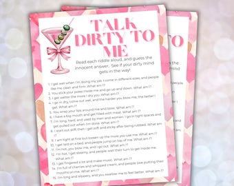 Dirty Minds Galentines Game, Adult Ladies Night Game For Galentines Party, Adult Party Games, Trivia Game, Galentines Drinking Game