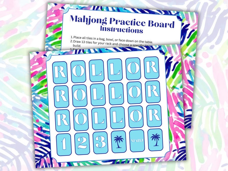 Mahjong Pattern Board Single Player Mahjong Practice Board Printable, Solo Mahjong Practice ...