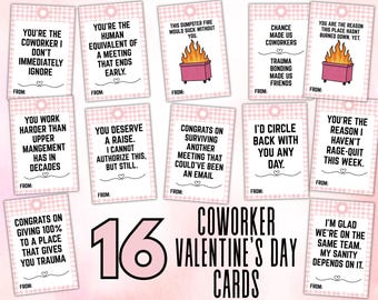 Funny Coworker Valentines Printable Tags, Office Valentines, Workplace Valentine Cards, Employee Valentines, Funny Office Cards