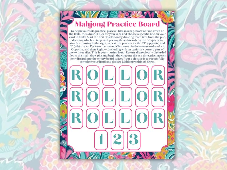 Mahjong Practice Board Printable, Solo Mahjong Board, American Mahjong ...