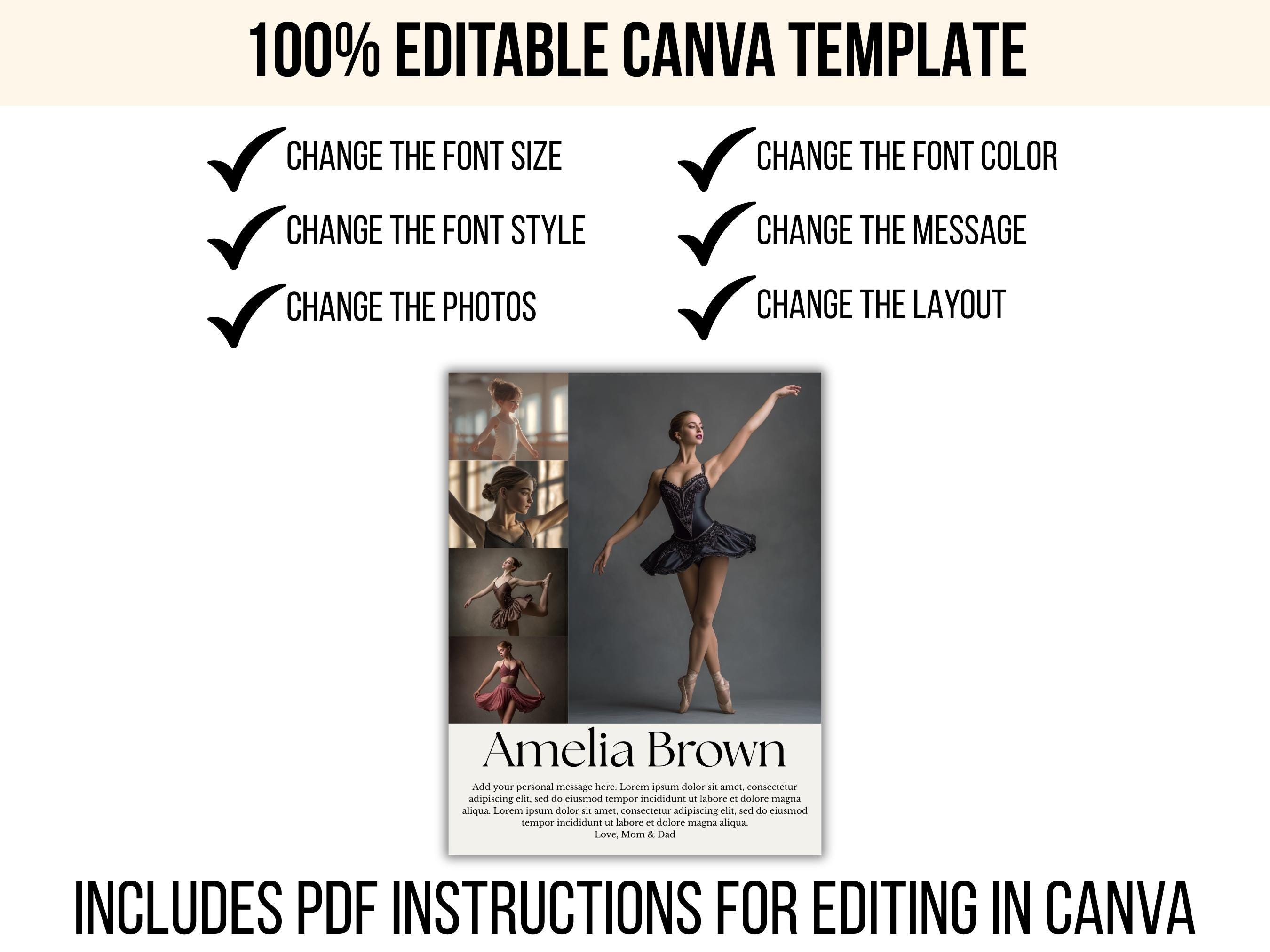 Dance Recital Ad Template, Dance Recital Program Editable Template ...