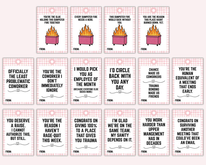 Funny Coworker Valentines Printable Tags, Office Valentines, Workplace Valentine Cards, Employee Valentines, Funny Office Cards image 3