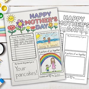 Mother's Day Craft, Kid Interview, Printable All About Mom Questionnaire, Craft for Mother's Day, Mother's Day Printable, Gift for Mom