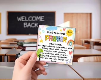 Back to School Prayer Tag Printable, First Day of School Prayer, Gift Tag, Christian Prayer Card, Prayer For Child, Starting School Blessing