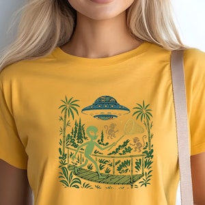 Camping Aliens Graphic Tee - Comfort Colors UFO Shirt