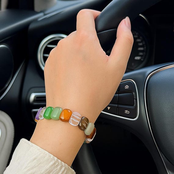 Braccialetto Di Cristallo Di Quarzo Curativo Con Pietre Preziose Arcobaleno Mult