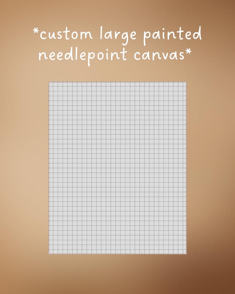 Needlepoint Grid Custom Large Painted Needlepoint Canvas *please Do Not Purchase If You ...