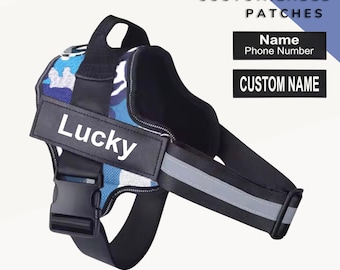 PERSONALIZED Dog No Pull Harness | Custom Service Dog Harness | Dog Vest With Pet Name | Dog Id Tags | Reflective Dog Collar | Custom Patch