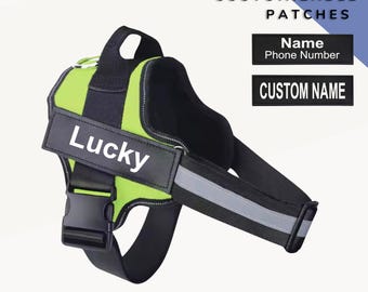 PERSONALIZED Reflective Dog Harness | Custom Dog Harness | Puppy Vest With Name | Premium K9 Dog Harness | Custom Dog Collar | Custom Patch