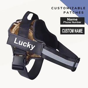 PERSONALIZED Dog Harness | Custom No Pull Dog Harness | Dog Vest With Pet Name | Engraved Dog Tag | Reflective Dog Collar | Custom ID Patch