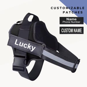 PERSONALIZED Reflective No Pull Harness | Custom Dog Harness | Pet Harness For Small Large Dogs | Dog Collar Harness | Custom Patch Included