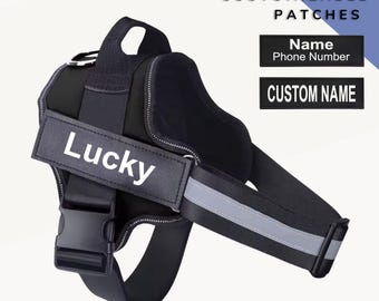 PERSONALIZED Reflective No Pull Harness | Custom Dog Harness | Pet Harness For Small Large Dogs | Dog Collar Harness | Custom Patch Included