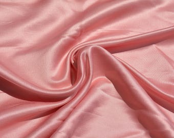 Pure Silk Crepe Back Satin Fabric | Pink Heavyweight Designer Deadstock | Dresses, Blouses, Special Occasion | *By the 1/2 Yard*