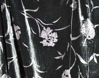 Silk Velvet Devoré Georgette Fabric – 100% Silk Burnout Velvet with Floral Pattern | *By the 1/2 Yard*