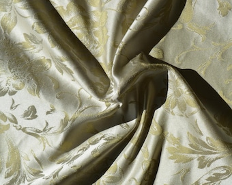 Silk Jacquard Fabric | 100% Silk Double-Sided | Designer Fabric Yardage | By the 1/2 Yard