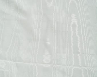 Moiré Fabric | White OEKO-TEX Recycled Designer Deadstock | Dresses, Skirts, Special Occasion | By the Yard