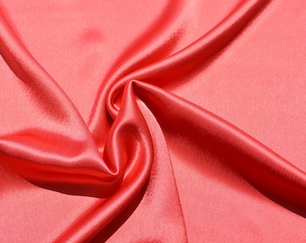 Crepe Back Satin Fabric | Pink Mid-Weight Designer Deadstock | Dresses, Blouses, Special Occasion | *By the 1/2 Yard*