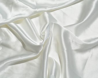 Satin Fabric | White Heavyweight Designer Deadstock | Dresses, Bridal, Special Occasion | *By the 1/2 Yard*