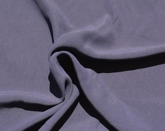 Pure Silk Georgette Fabric | Navy Heavyweight Designer Deadstock | Dresses, Blouses, Trousers | *By the 1/2 Yard*
