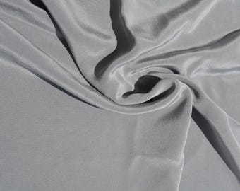 Pure Silk Crepe Fabric | Gray Heavyweight Designer Deadstock | Dresses, Skirts, Trousers | *By the 1/2 Yard*