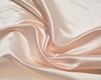 Pure Silk Duchess Satin Fabric | Blush Designer Deadstock | Bridal, Dresses, Special Occasion | *By the 1/2 Yard*