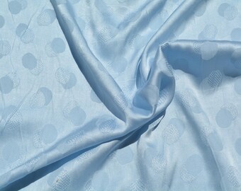 100% Silk Jacquard Fabric | Light Blue Designer Deadstock | Dresses, Skirts, Special Occasion | *By the 1/2 Yard*