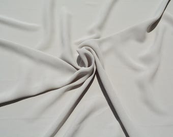 Pure Silk Georgette Stretch Fabric | Gray Mid-Weight Designer Deadstock | Dresses, Blouses, Scarves | *By the 1/2 Yard*