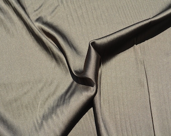 Pure Silk Charmeuse Stretch Fabric | Brown Designer Deadstock | Dresses, Skirts, Blouses | *By the 1/2 Yard*